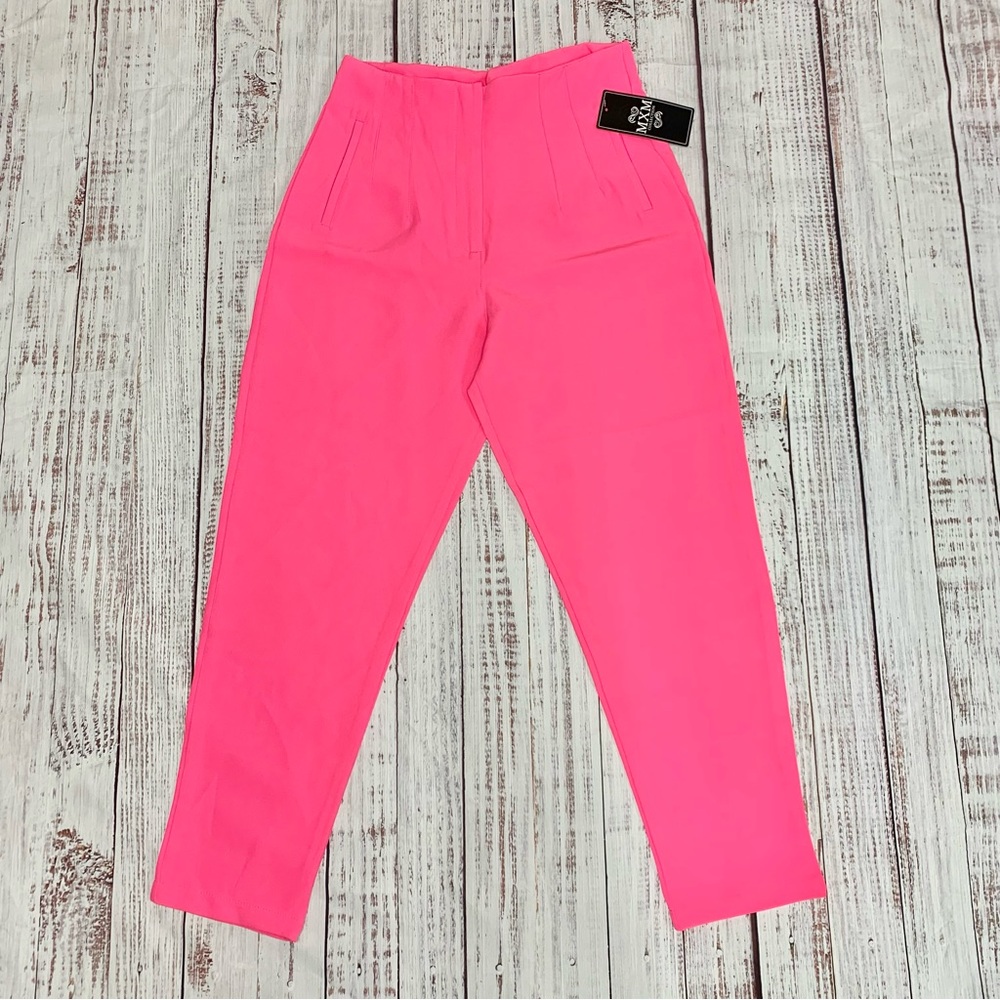 MXM Collection Hot Pink Tapered Leg Ankle Barbiecore Pants Large